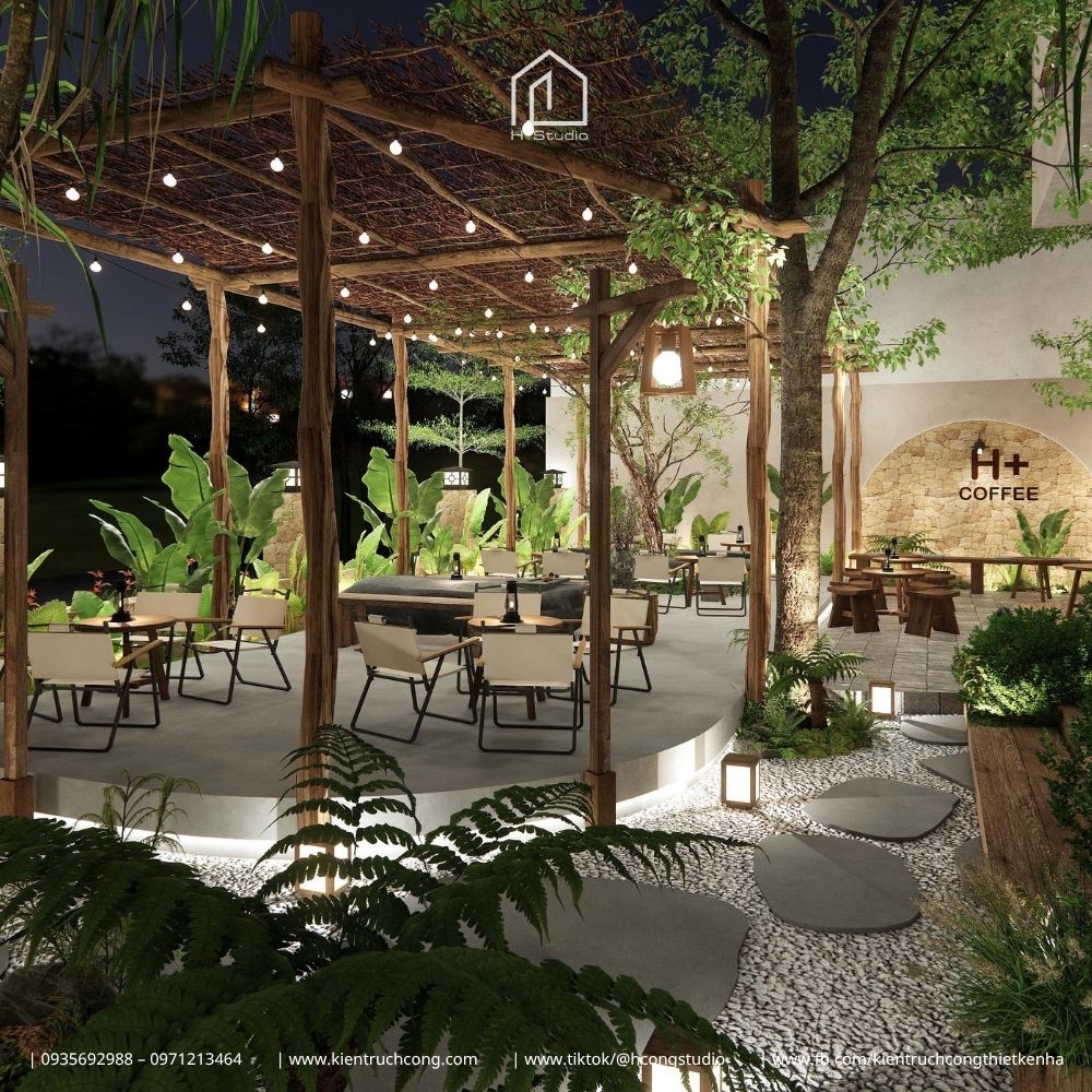 Thiết Kế Quán Cafe Sân Vườn La Cà Coffee – Không Gian Mộc Đương Đại Giữa Khu Vườn Nhiệt Đới - Hình ảnh 5