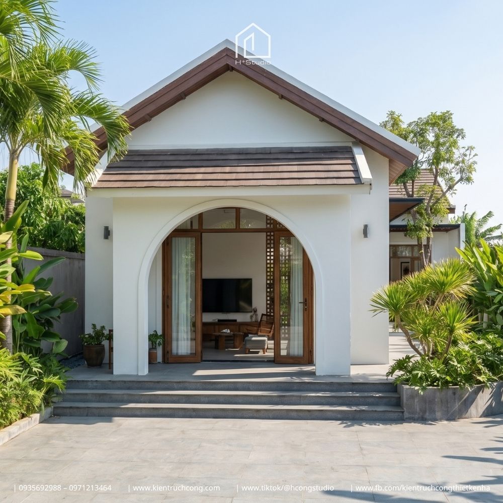 Mẫu nhà cấp 4 sân vườn phong cách Indochine đầy mê hoặc - Hình ảnh 4