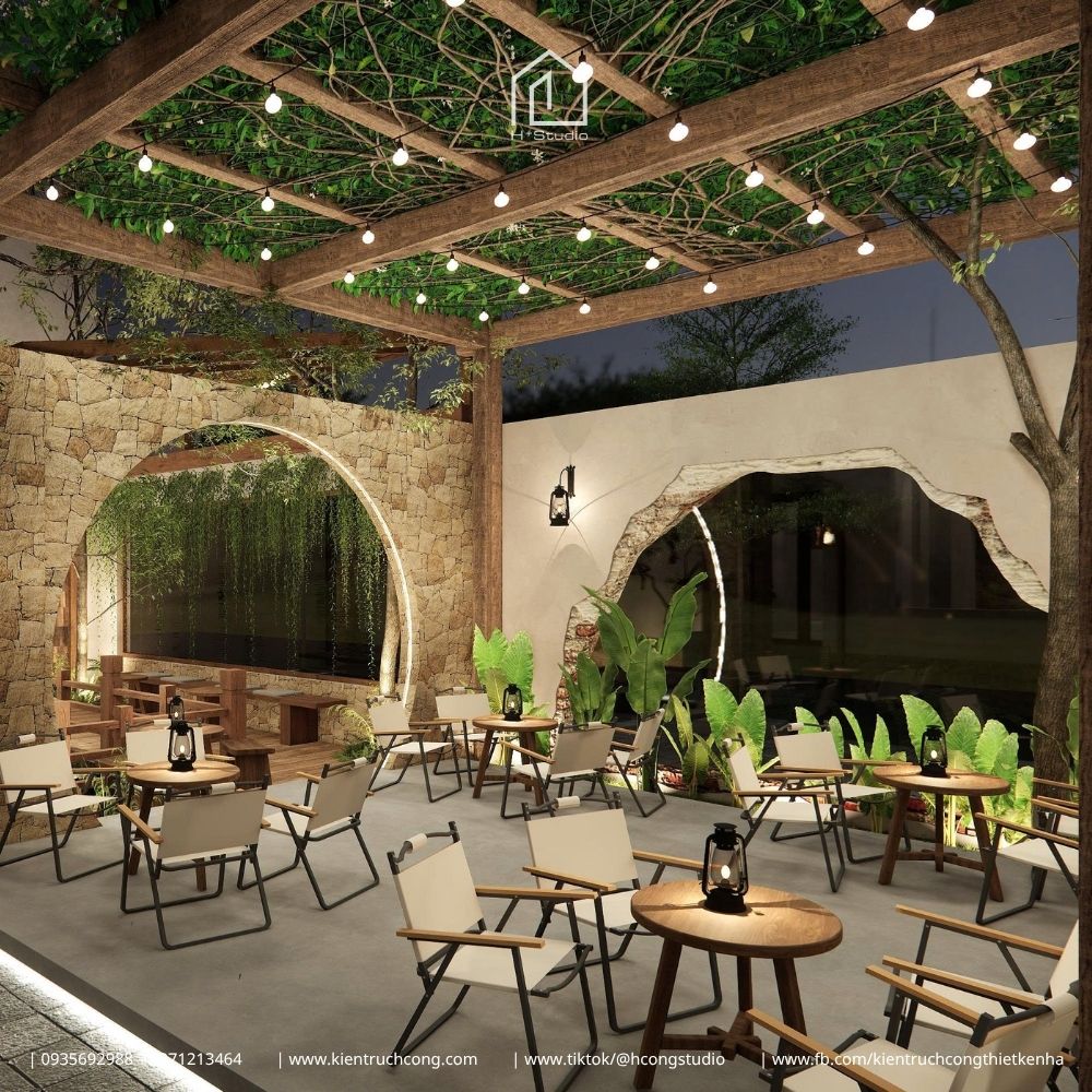 Thiết Kế Quán Cafe Sân Vườn La Cà Coffee – Không Gian Mộc Đương Đại Giữa Khu Vườn Nhiệt Đới - Hình ảnh 6