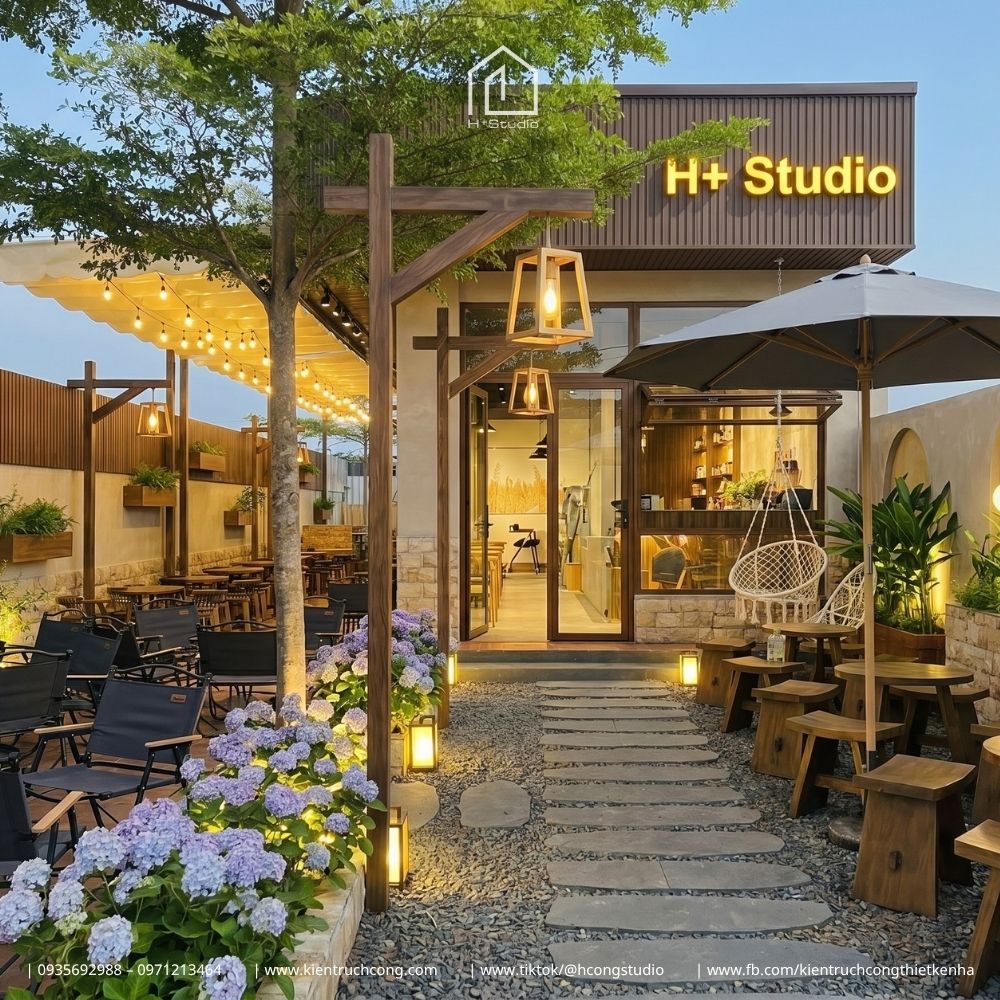 Thiết Kế Quán Cafe Sân Vườn TIRE Coffee – Tối Ưu Không Gian Nhỏ, Nâng Tầm Trải Nghiệm Khách Hàng - Hình ảnh 8
