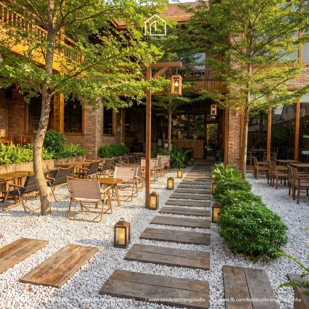 Mẫu thiết kế quán cafe sân vườn phong cách Rustic ấn tượng - Hình ảnh 4