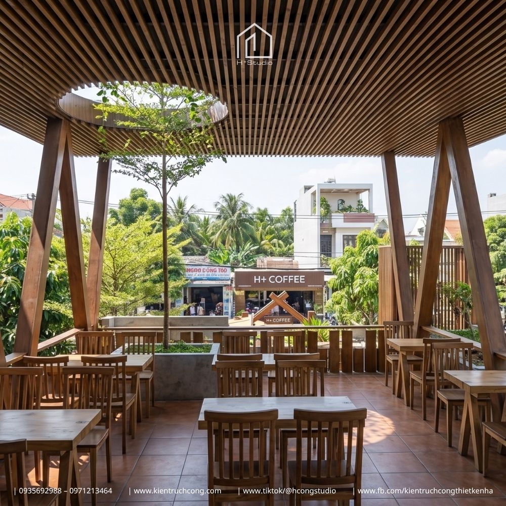 Thiết Kế Quán Cafe Sân Vườn BIN Coffee – Tối Ưu Không Gian 7x20M, Nâng Tầm Trải Nghiệm Khách Hàng - Hình ảnh 7