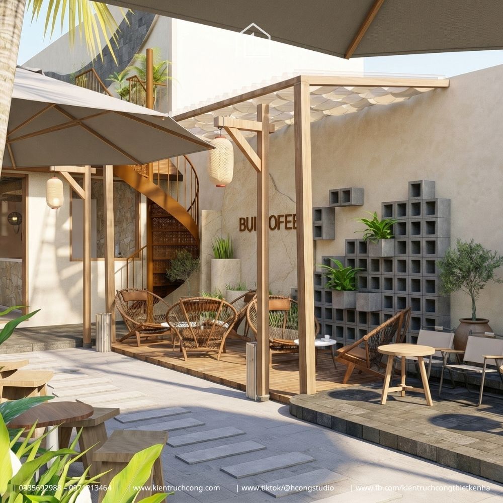 Mẫu thiết kế quán cafe sân vườn: Bụi Coffee phong cách Rustic ấn tượng - Hình ảnh 6