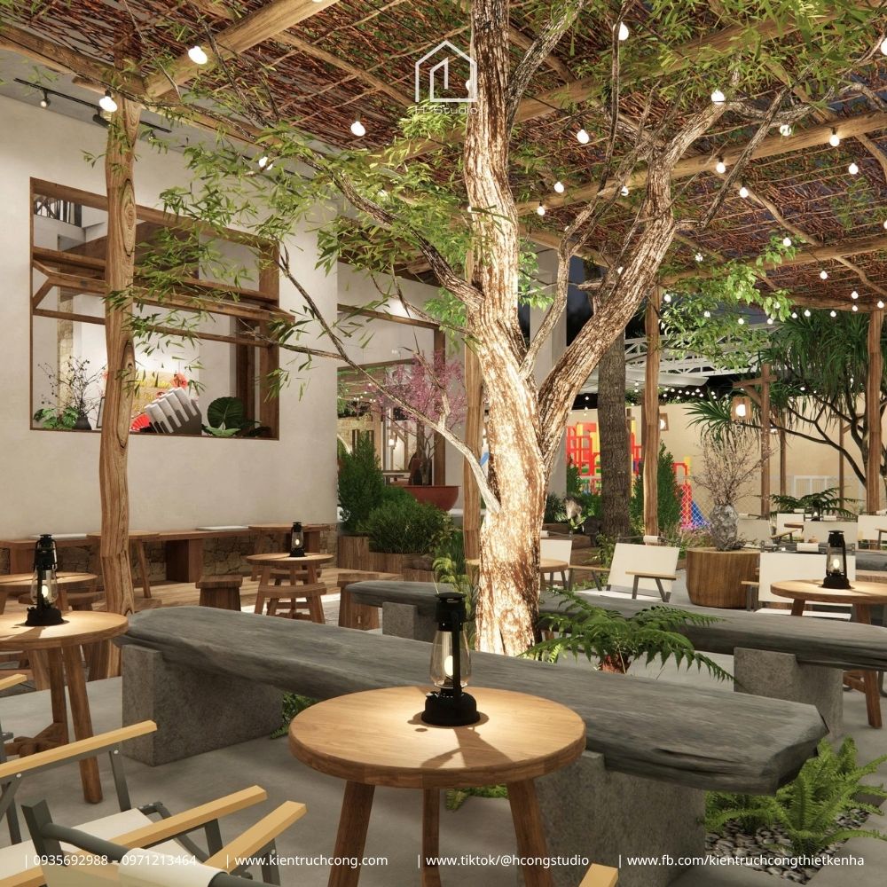 Thiết Kế Quán Cafe Sân Vườn La Cà Coffee – Không Gian Mộc Đương Đại Giữa Khu Vườn Nhiệt Đới - Hình ảnh 9