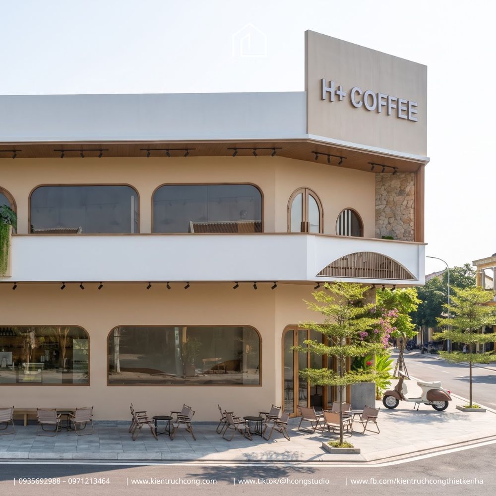 Thiết Kế Quán Cafe Sân Vườn ARI Coffee – Tạo Dấu Ấn Từ Hình Khối Và Khoảng Xanh - Hình ảnh 3