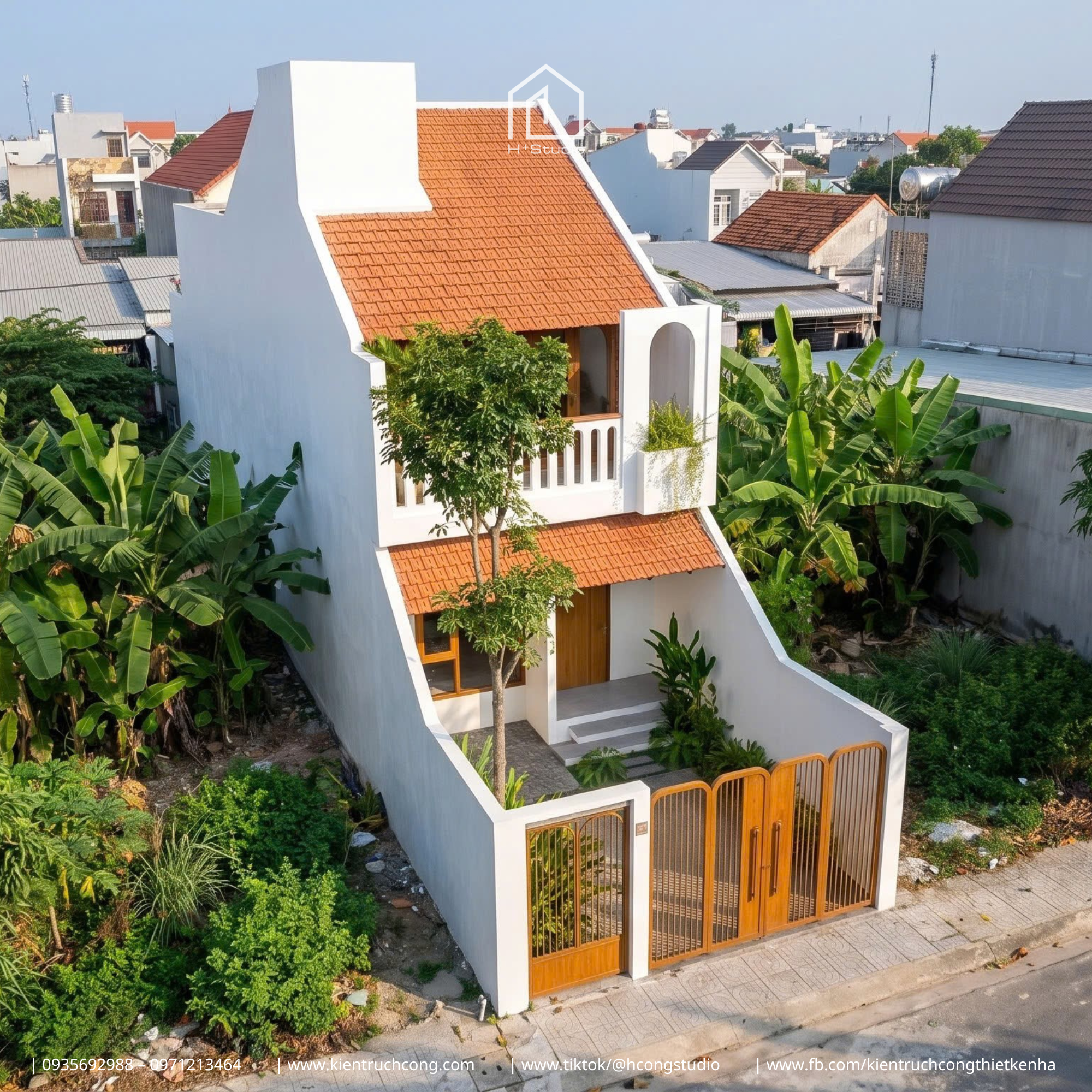Nhà gác lửng 5x22m xanh mát mang hơi đến hơi thở nhiệt đới giữa phố thị - Hình ảnh 2