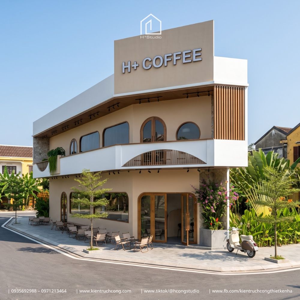 Thiết Kế Quán Cafe Sân Vườn ARI Coffee – Tạo Dấu Ấn Từ Hình Khối Và Khoảng Xanh - Hình ảnh 2
