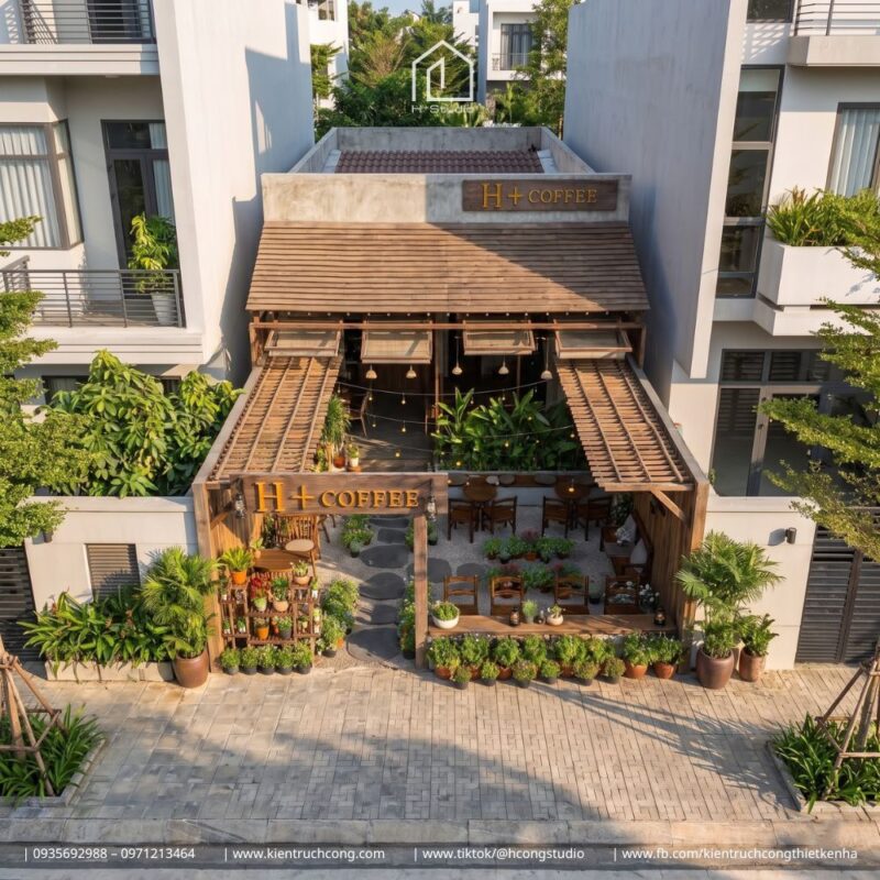 Thiết kế quán cafe sân vườn