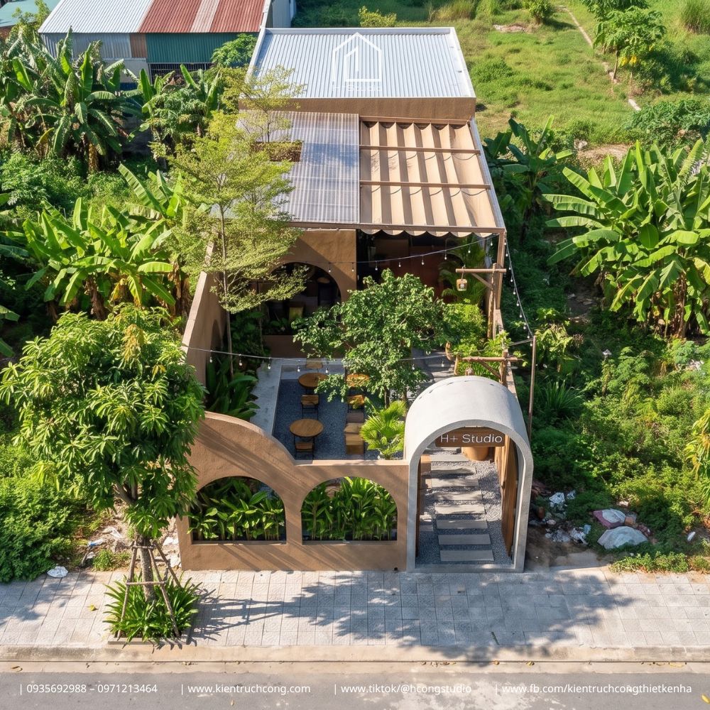 Thiết kế quán cafe sân vườn