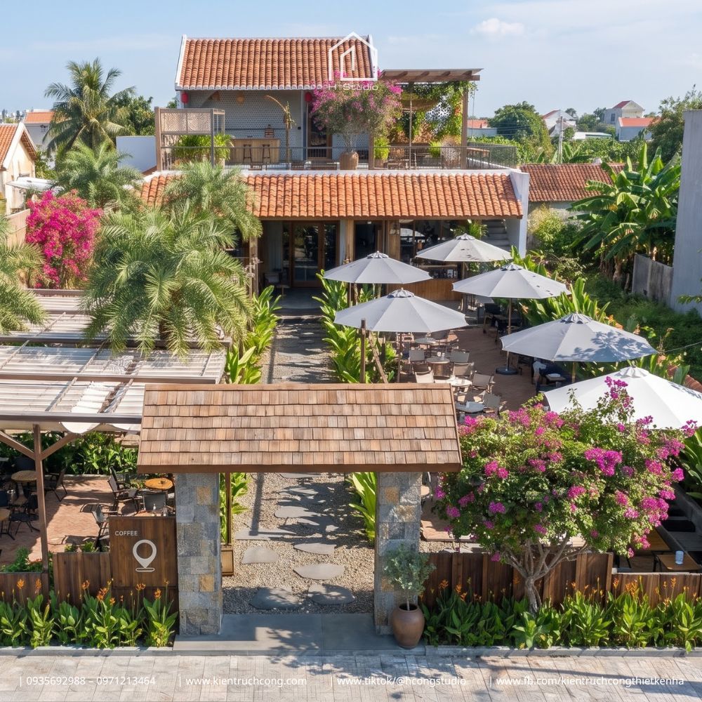 Thiết kế quán cafe sân vườn