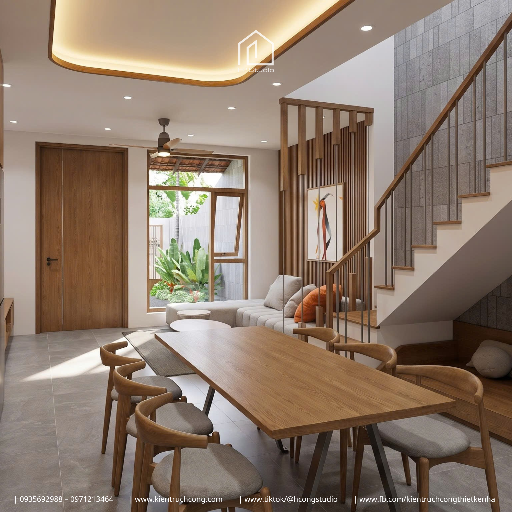 Nhà gác lửng 5x22m xanh mát mang hơi đến hơi thở nhiệt đới giữa phố thị - Hình ảnh 8