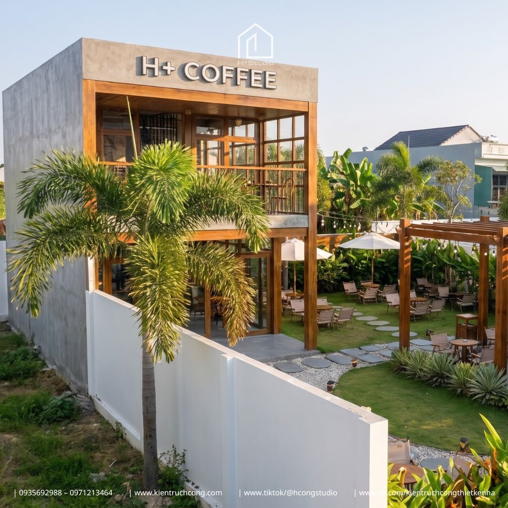 Thiết Kế Quán Cafe Sân Vườn DIRA Coffee – Tạo Dấu Ấn Từ Pergola Gỗ Và Cây Xanh - Hình ảnh 8