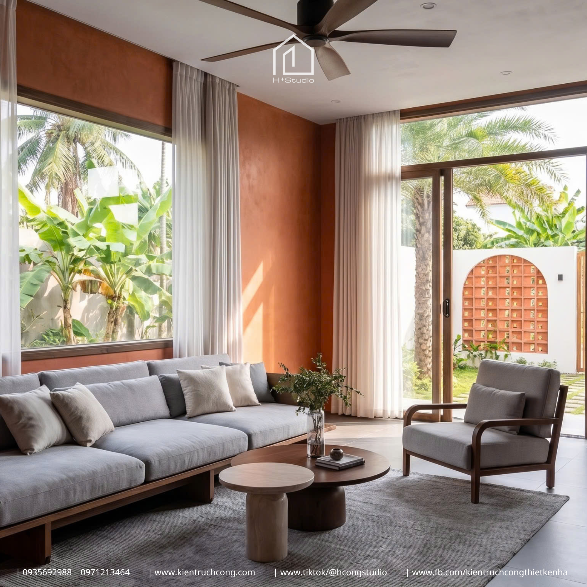 Nhà 2 tầng 6x25m mang chất thư giãn, sống chill giữa khu vườn nhiệt đới - Hình ảnh 9