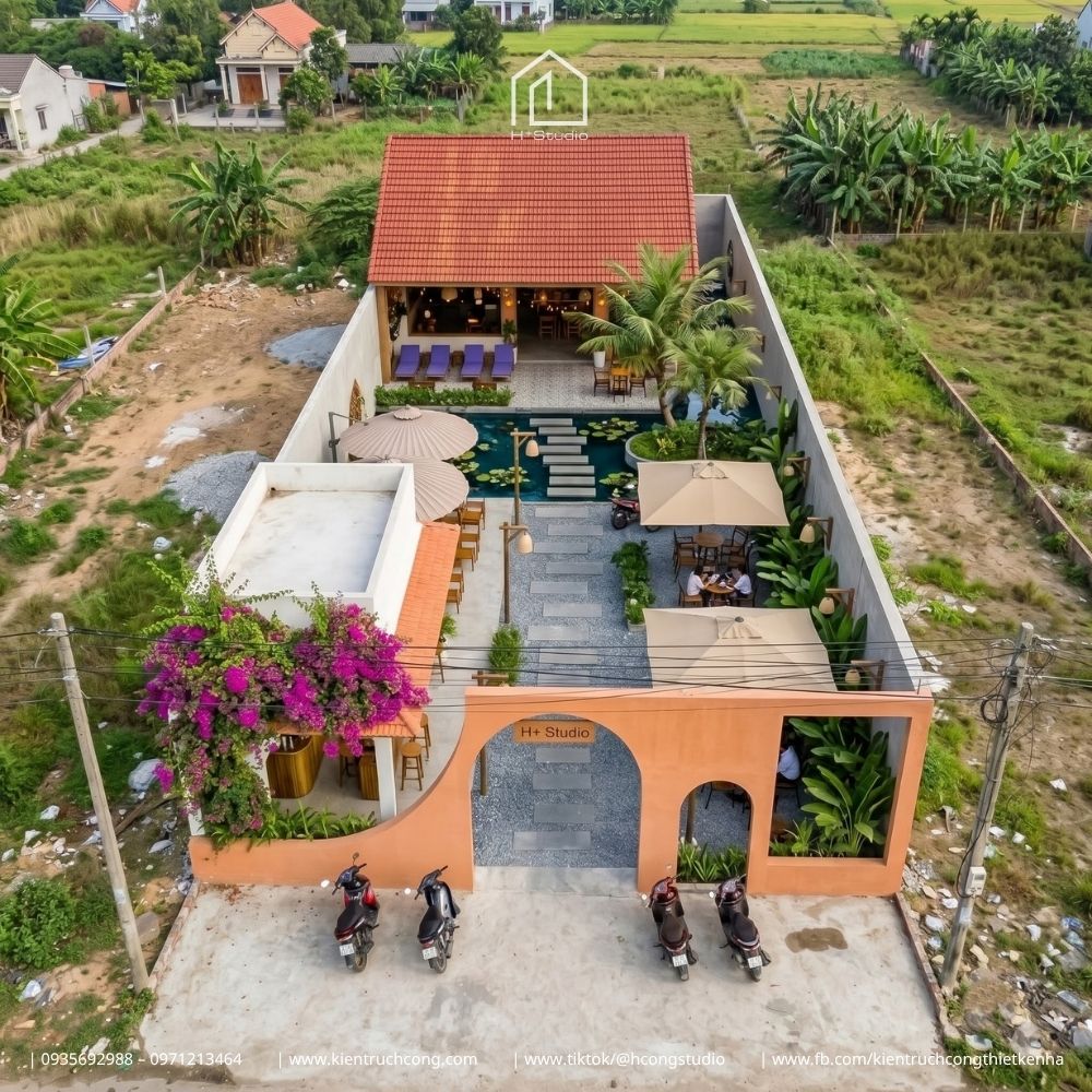 Thiết kế quán cafe sân vườn