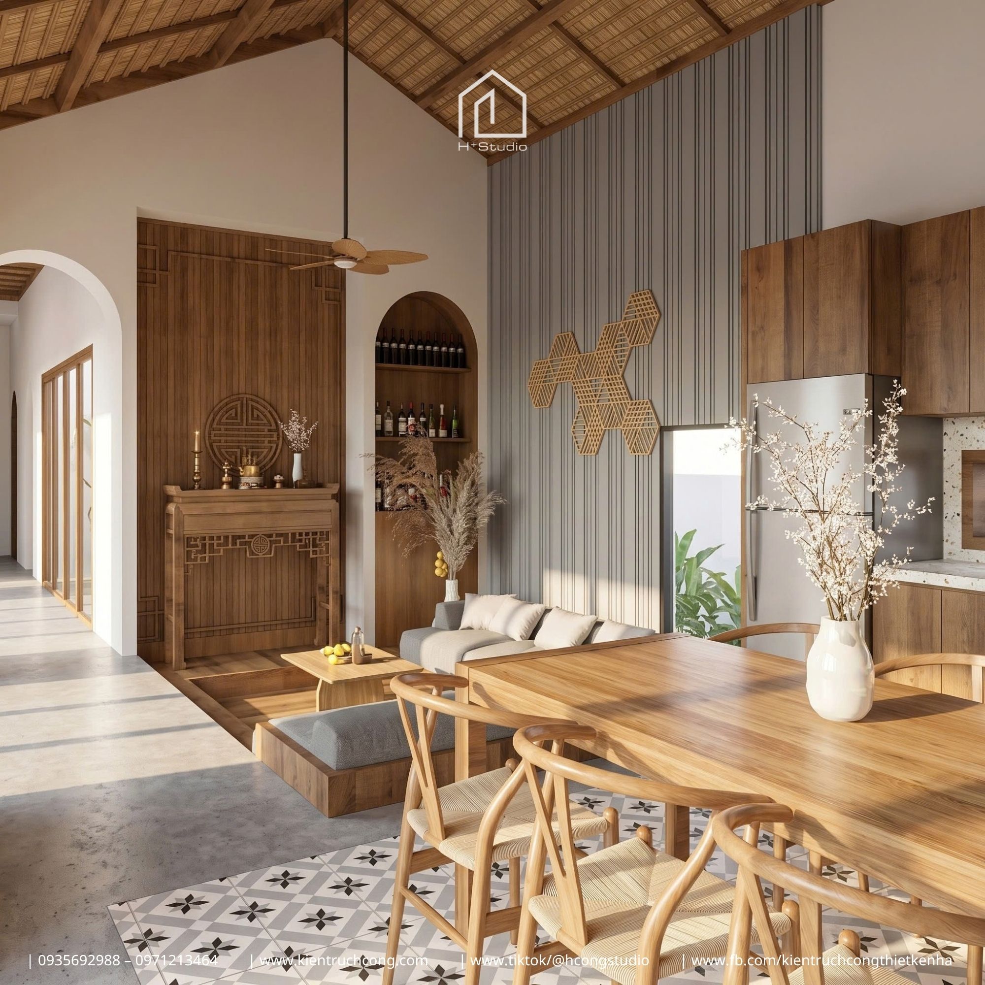 Nhà cấp 4 với thiết kế mở gây ấn tượng bởi khoảng sân xanh đến những không gian sống ngập ánh sáng - Hình ảnh 13