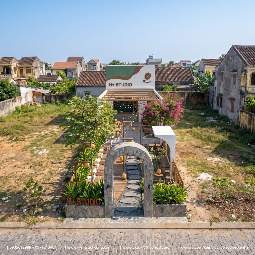 Thiết kế quán cafe sân vườn