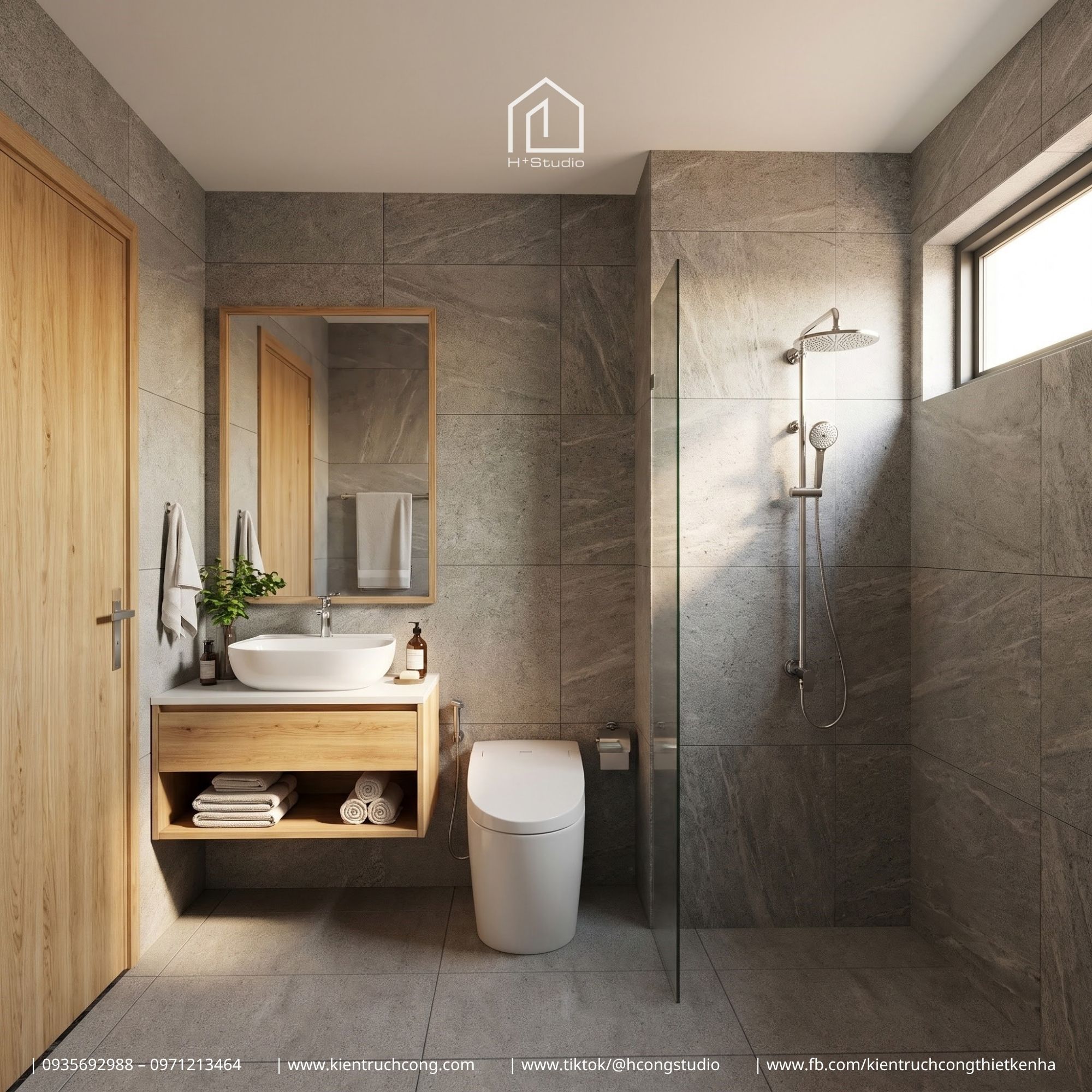 Nhà gác lửng 7x24m với kiến trúc mái ngói hiện đại và khoảng thông tầng đầy điểm nhấn - Hình ảnh 13