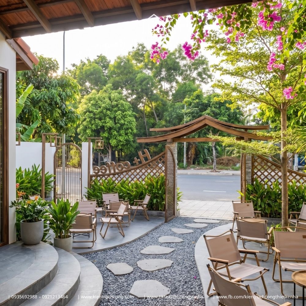 Thiết Kế Quán Nước Sân Vườn MIU MIU – Không Gian Nhỏ Gọn, Hiện Đại Và Xanh Mát - Hình ảnh 7