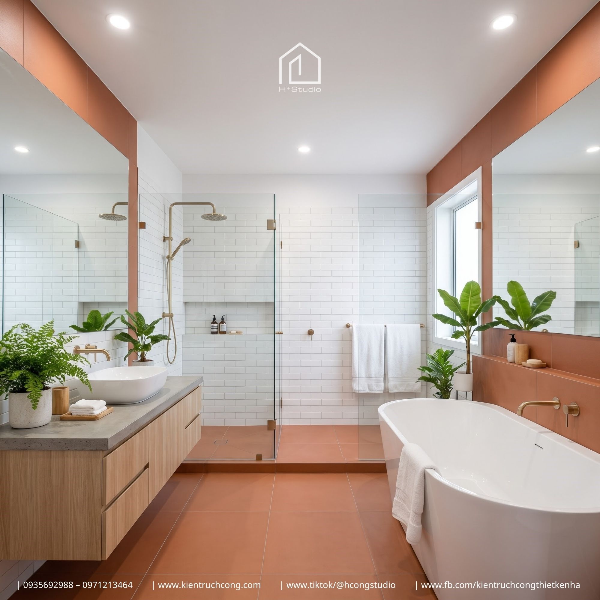 Nhà 2 tầng sân vườn với sắc cam nhiệt đới và những khoảng mở đầy chủ ý - Hình ảnh 13