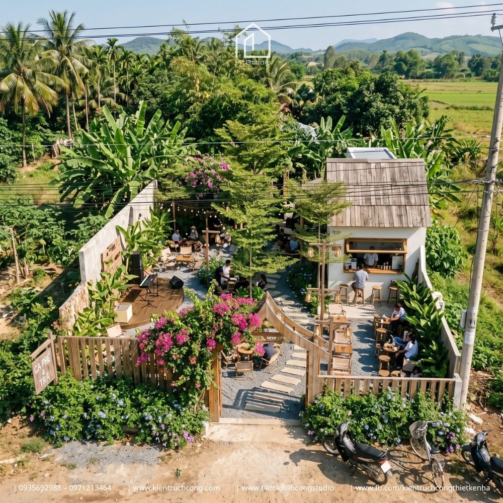 Thiết kế quán cafe sân vườn