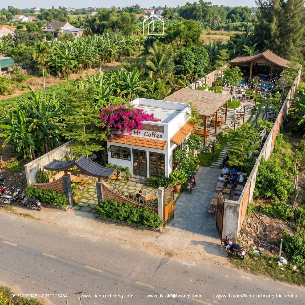 Thiết kế quán cafe sân vườn