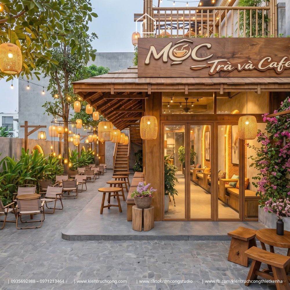Thiết Kế Quán Cafe Sân Vườn Mộc Trà & Coffee – Phong Cách Rustic Và Vẻ Đẹp Từ Vật Liệu Tự Nhiên - Hình ảnh 6