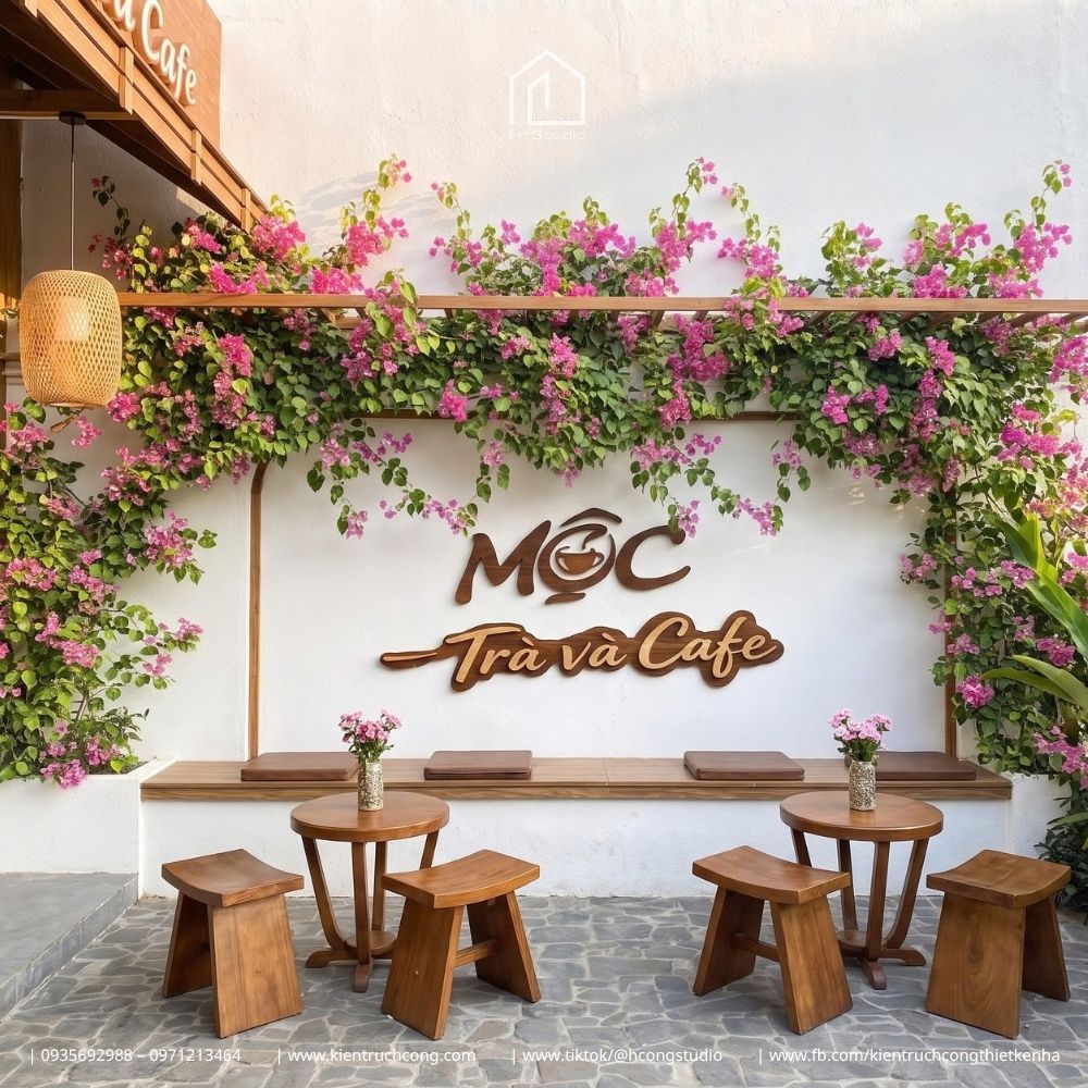 Thiết Kế Quán Cafe Sân Vườn Mộc Trà & Coffee – Phong Cách Rustic Và Vẻ Đẹp Từ Vật Liệu Tự Nhiên - Hình ảnh 8