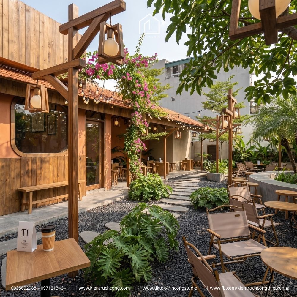 Thiết Kế Quán Cafe Sân Vườn SOLASTA Coffee – Kiến Trúc Gỗ Mộc Mạc, Không Gian Xanh Nhiệt Đới - Hình ảnh 6