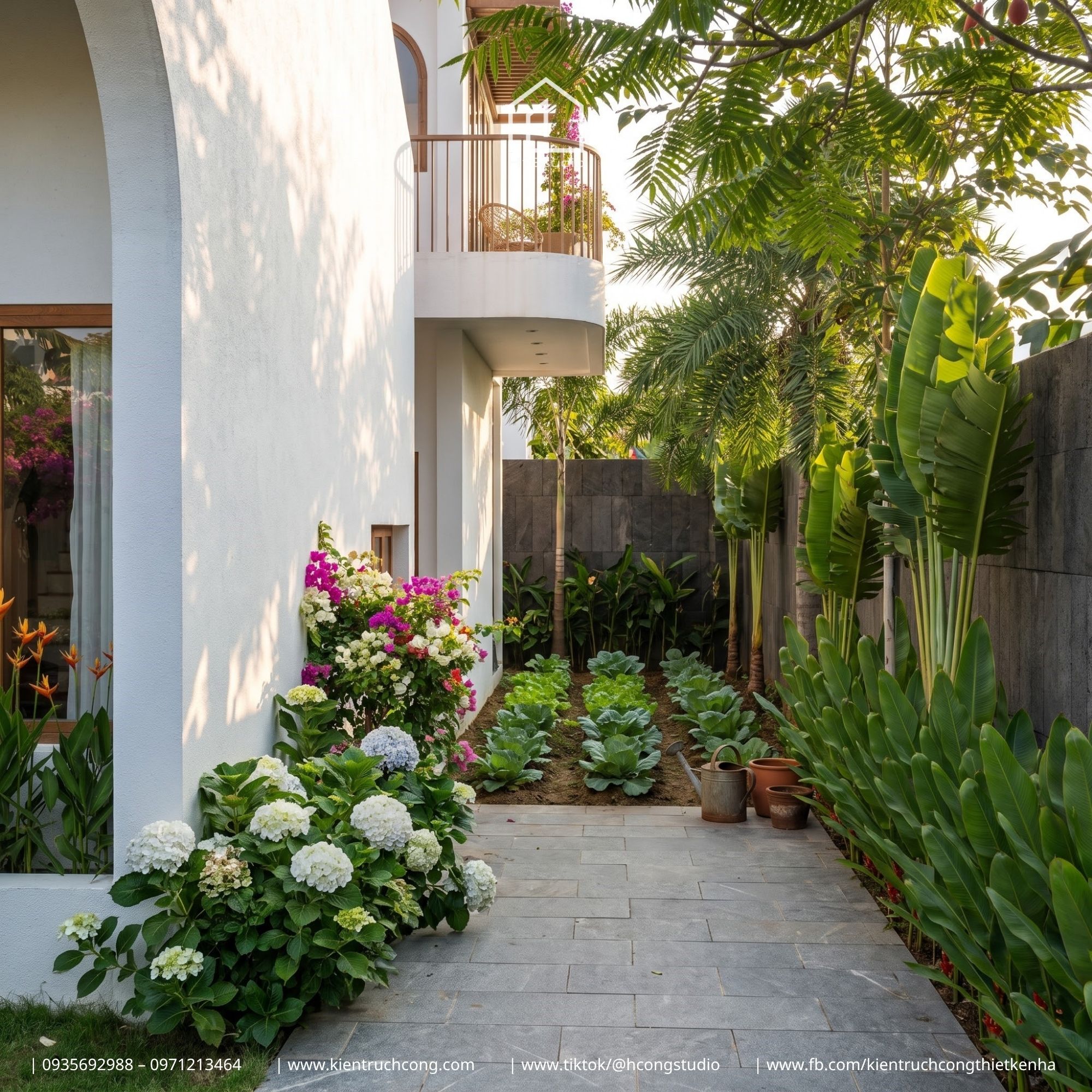 Nhà gác lửng 8x25m với ngôn ngữ kiến trúc Địa Trung Hải mềm mại và cách tổ chức không gian đầy dụng ý - Hình ảnh 11