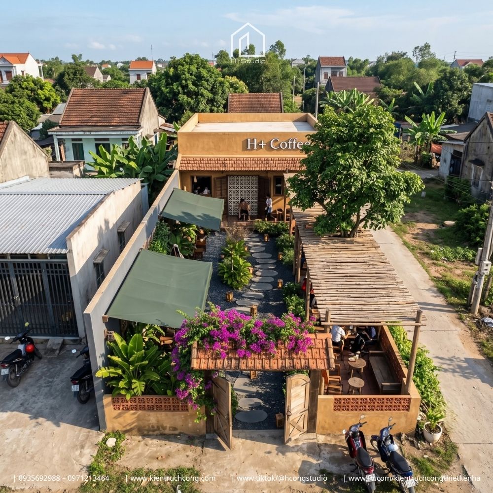 Thiết kế quán cafe sân vườn