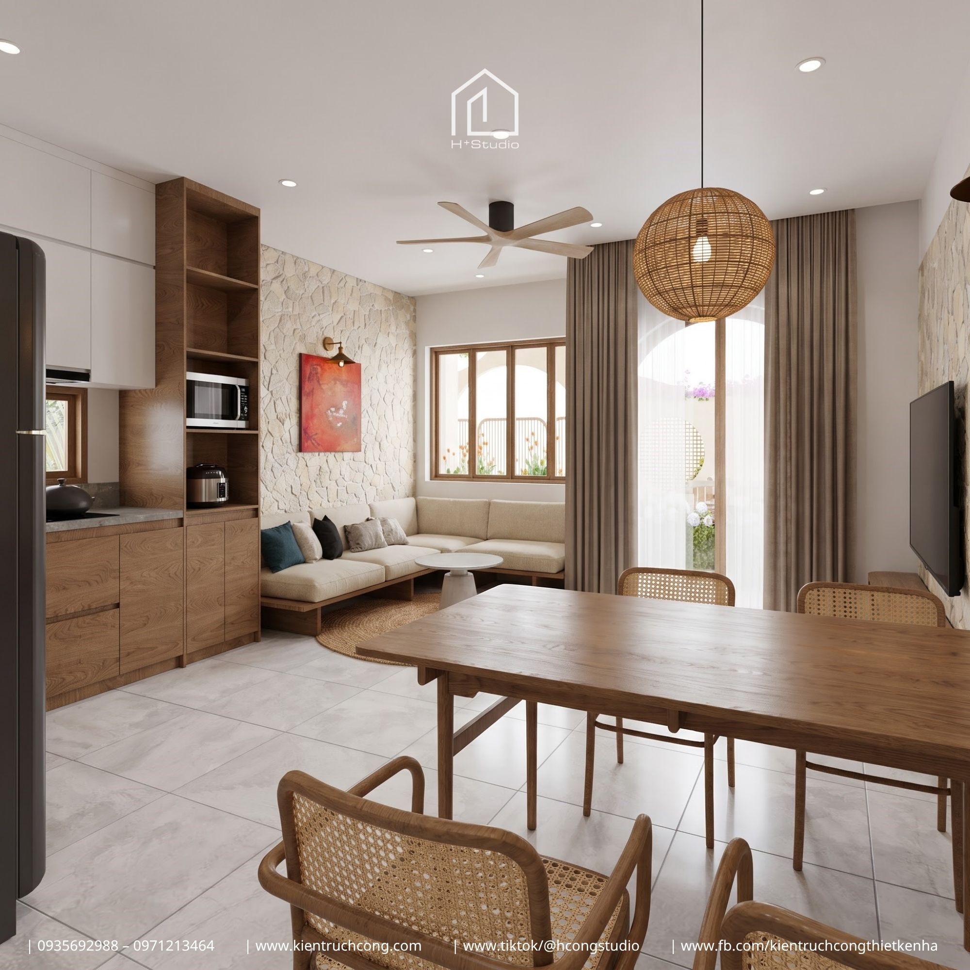 Nhà gác lửng 8x25m với ngôn ngữ kiến trúc Địa Trung Hải mềm mại và cách tổ chức không gian đầy dụng ý - Hình ảnh 12